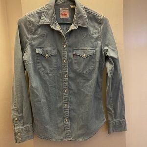 Western Chambray Shirt Pearl Buttons